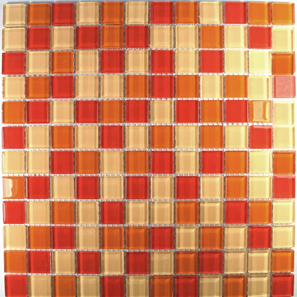 Skleněná Mozaika Dlaždice Valencia Červenooranžová