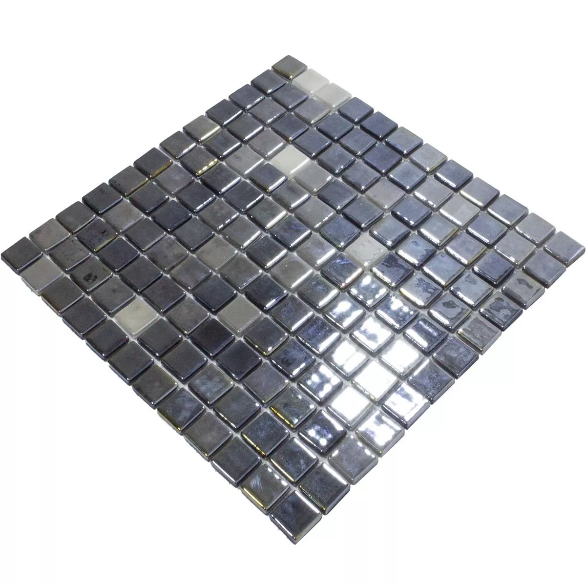 Skleněná Mozaika Dlaždice Silvertown Antracitová Metallic 25x25mm