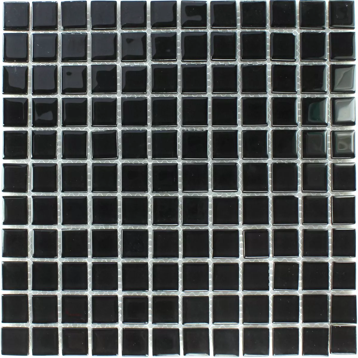 Vzorek Skleněná Mozaika Dlaždice Černá 