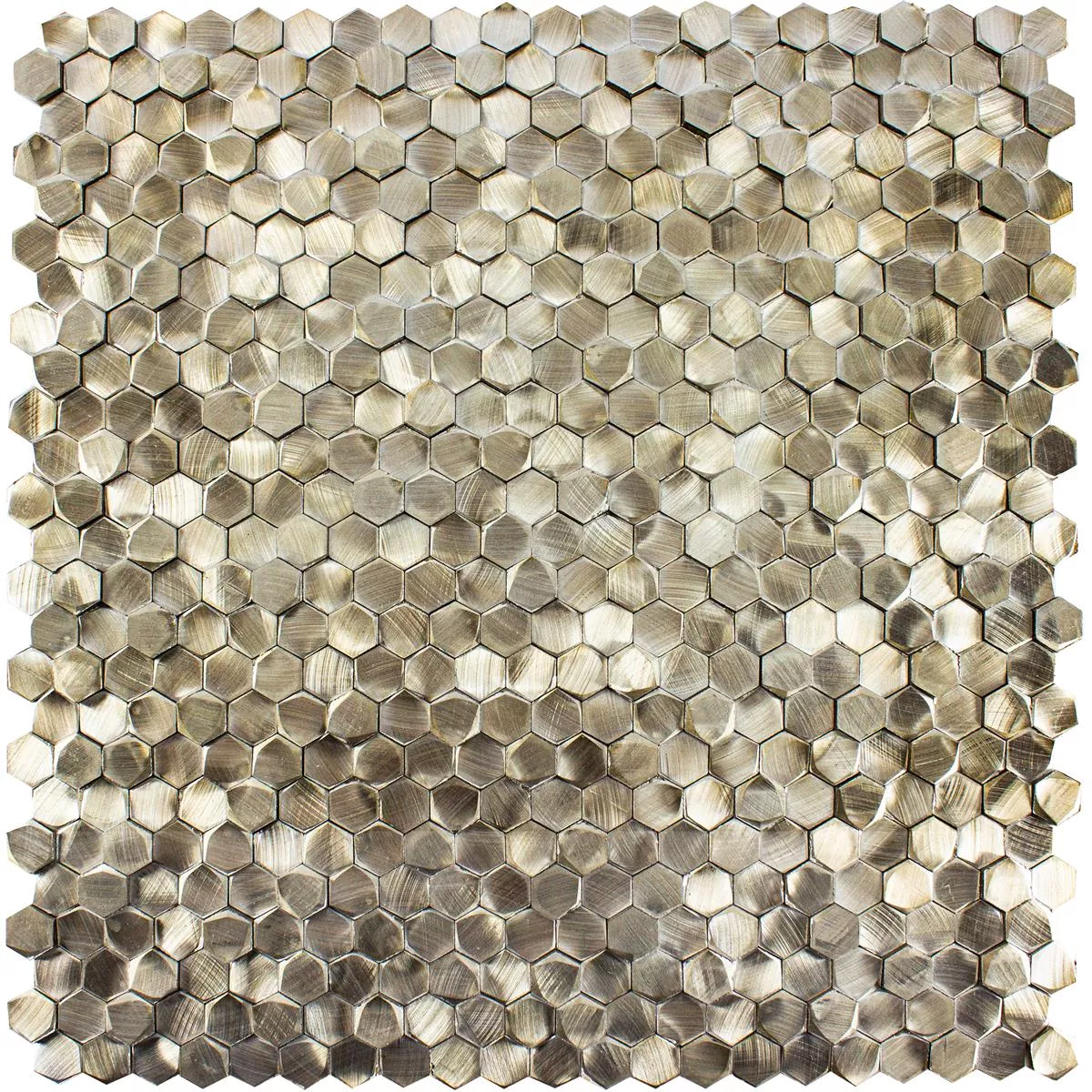 Vzorek Hliník Kov Mozaikové Dlaždice McAllen Zlatá