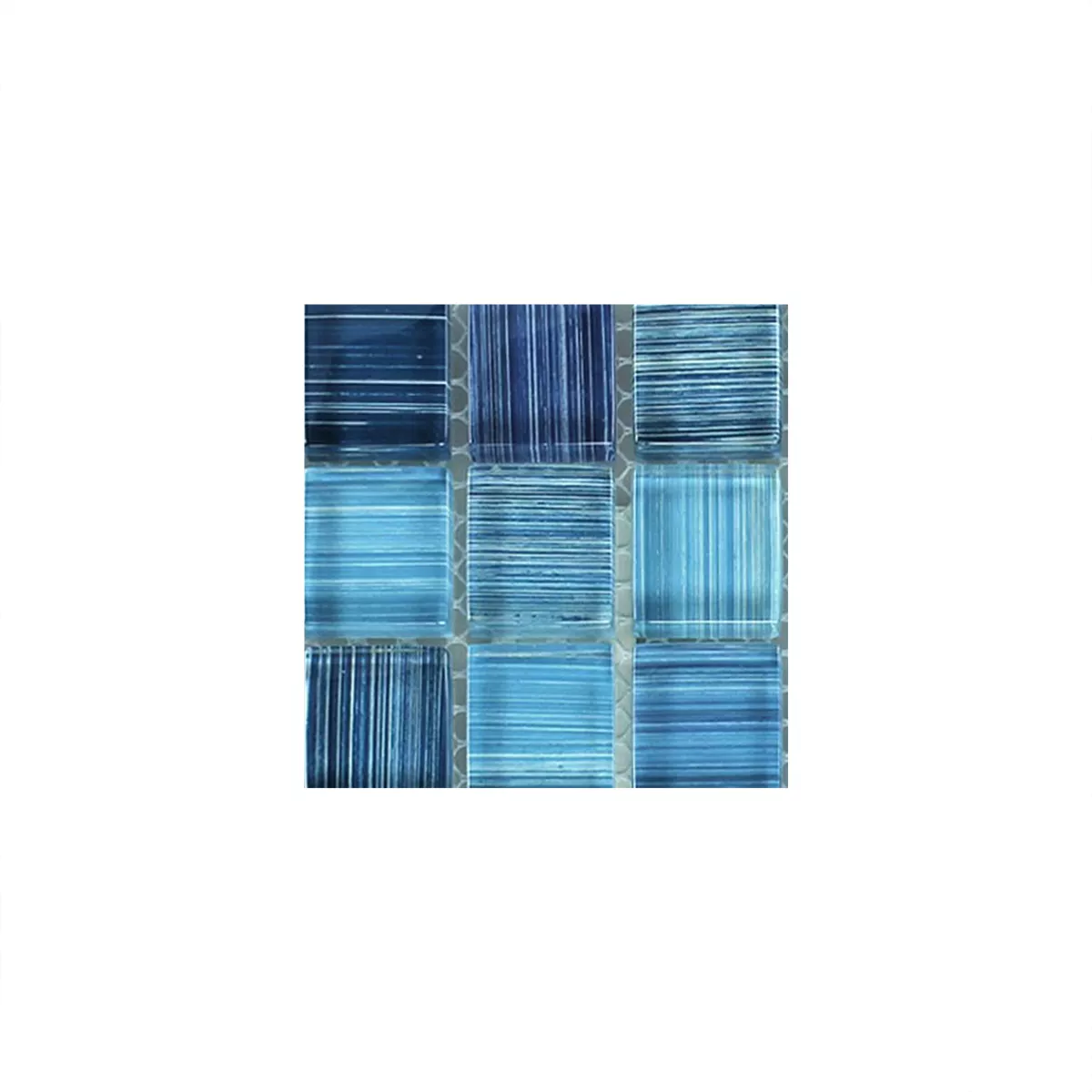 Vzorek Skleněná Mozaika Dlaždice Modrá Pruhovaný