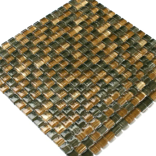 Vzorek Skleněná Mozaika Dlaždice Hnědá Mix