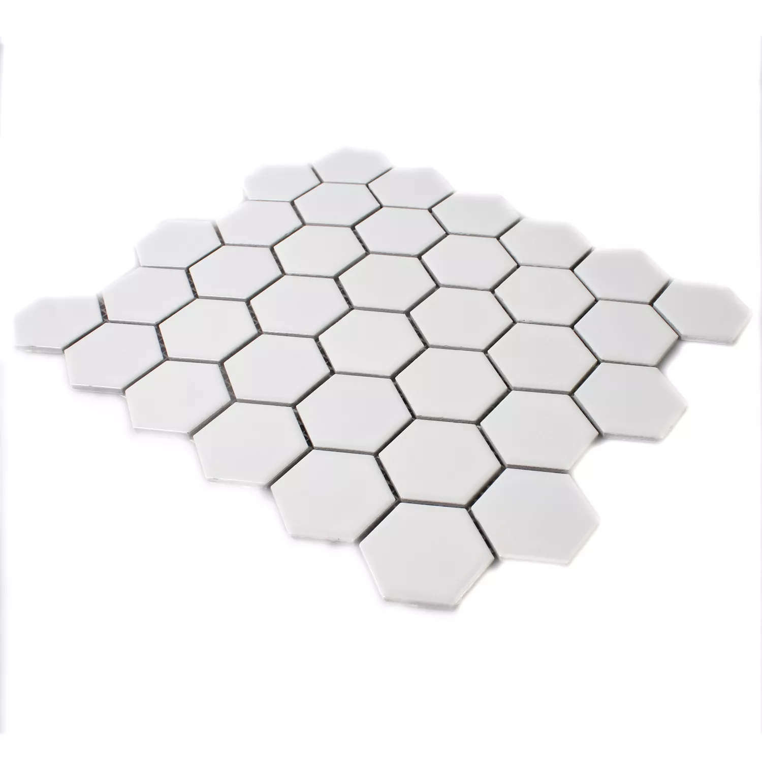 Mozaiková Dlaždice Keramika Šestiúhelník Bílá Matný H51