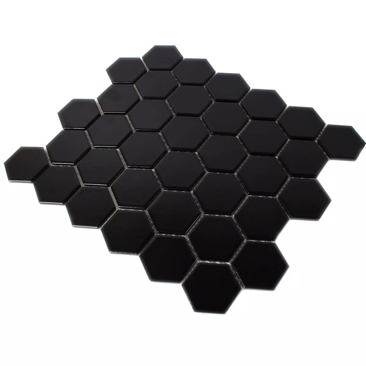 Mozaiková Dlaždice Keramika Šestiúhelník Černá Matný H51