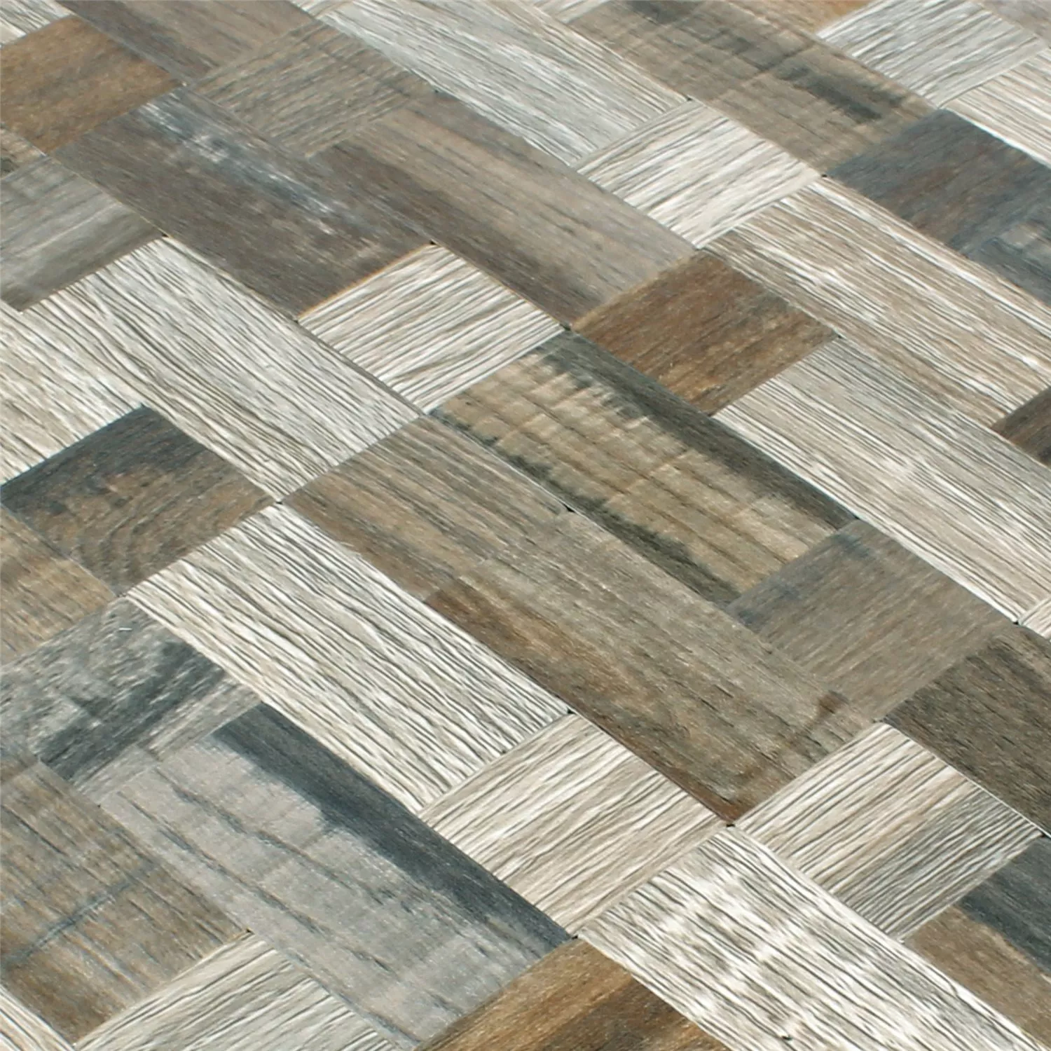 Mozaiková Dlaždice Dřevěný Vzhled Kov Samolepicí Morelia Kombi