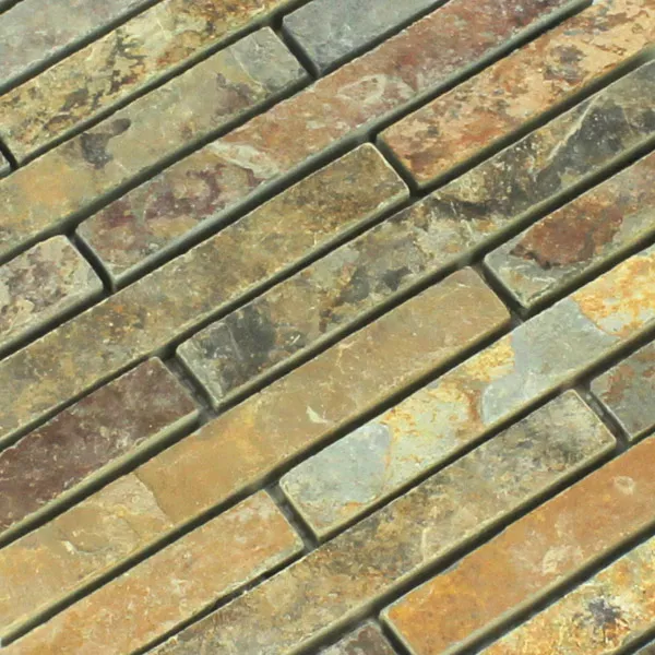 Vzorek Mozaiková Dlaždice Křemenec Přírodní Kámen Multi Color Pestrobarevná Mix Stick