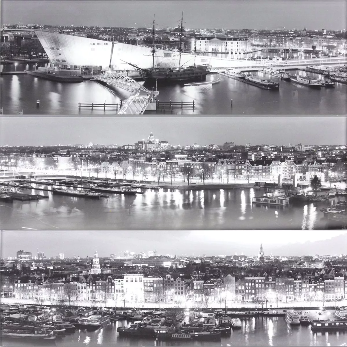 Amsterdam Přístav Panaroma Dlaždice Se Skleněným Efektem Rostlina Amsterdam Přístav Panaroma Dlaždice Se Skleněným Efektem Rostlina