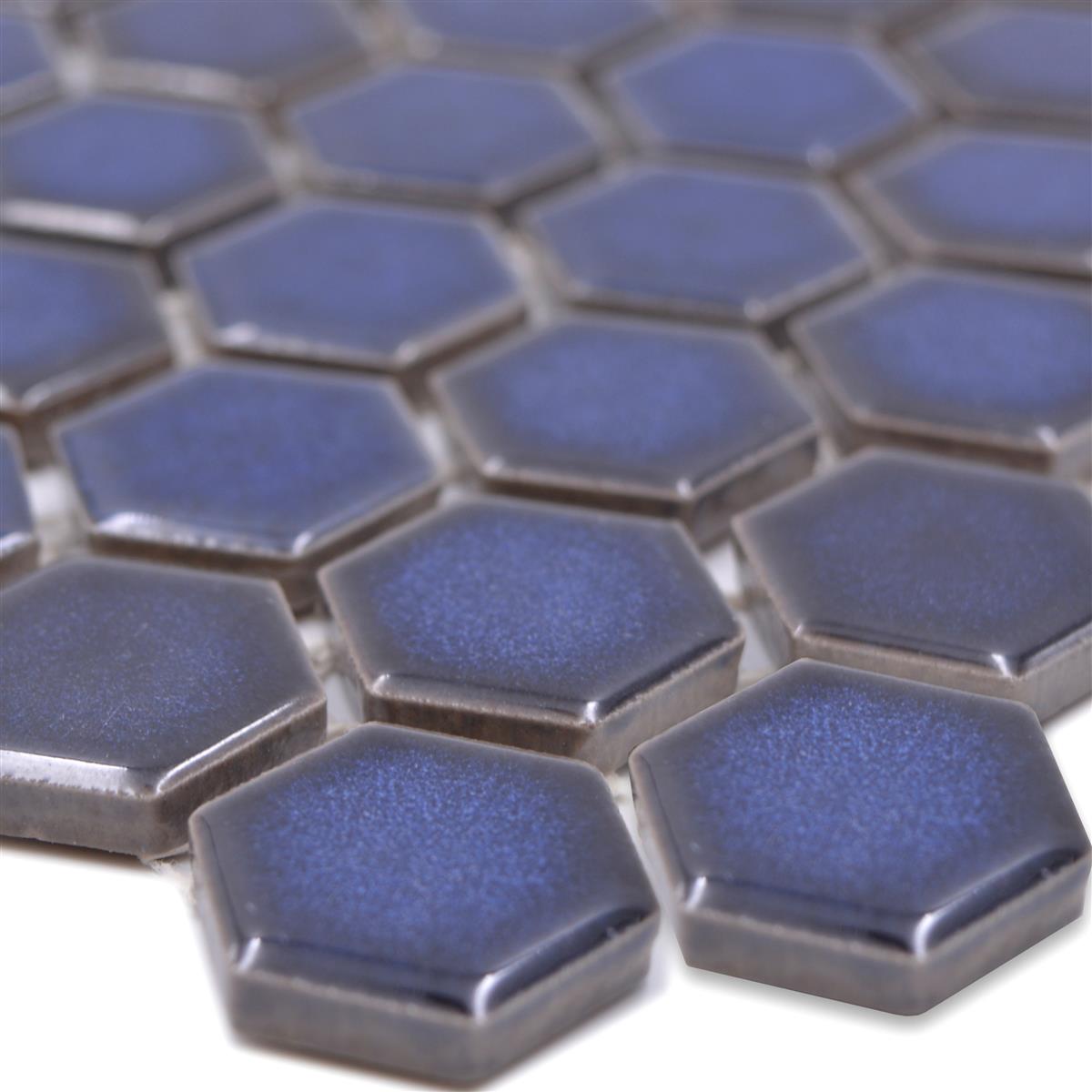 Vzorek z Keramická Mozaika Salomon Šestiúhelník Kobalt Modrá H23