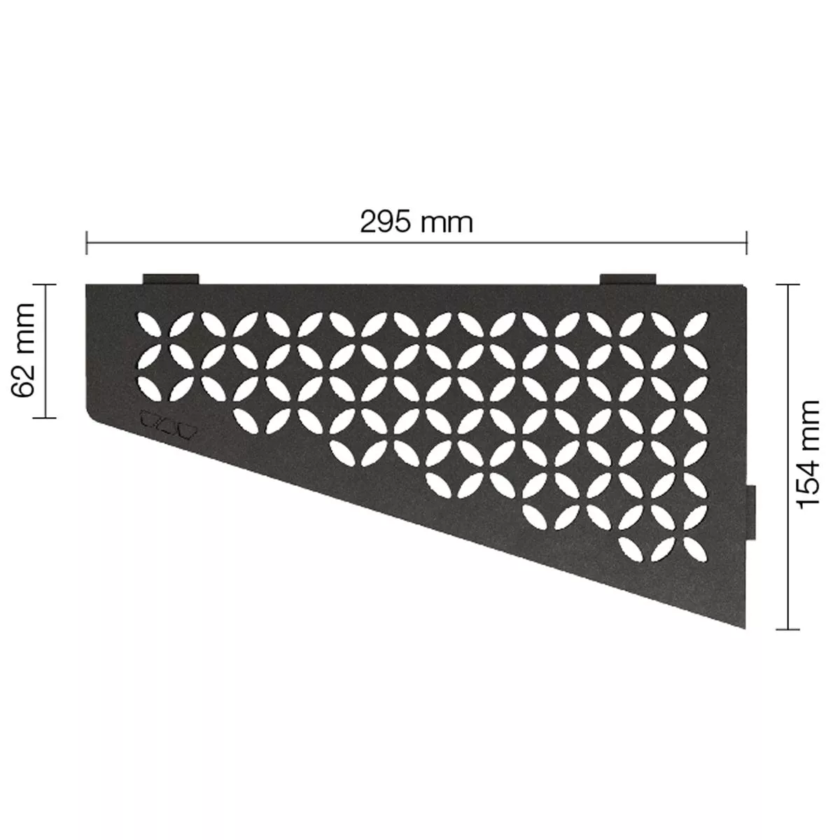 Nástěnná police sprchová police Schlüter čtvercová 15,4x29,5cm květinová antracit