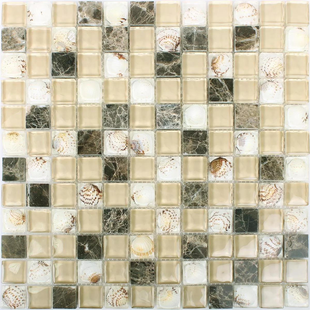 Vzorek Skleněná Mozaika Dlaždice Z Přírodního Kamene Tatvan Hnědá Béžová