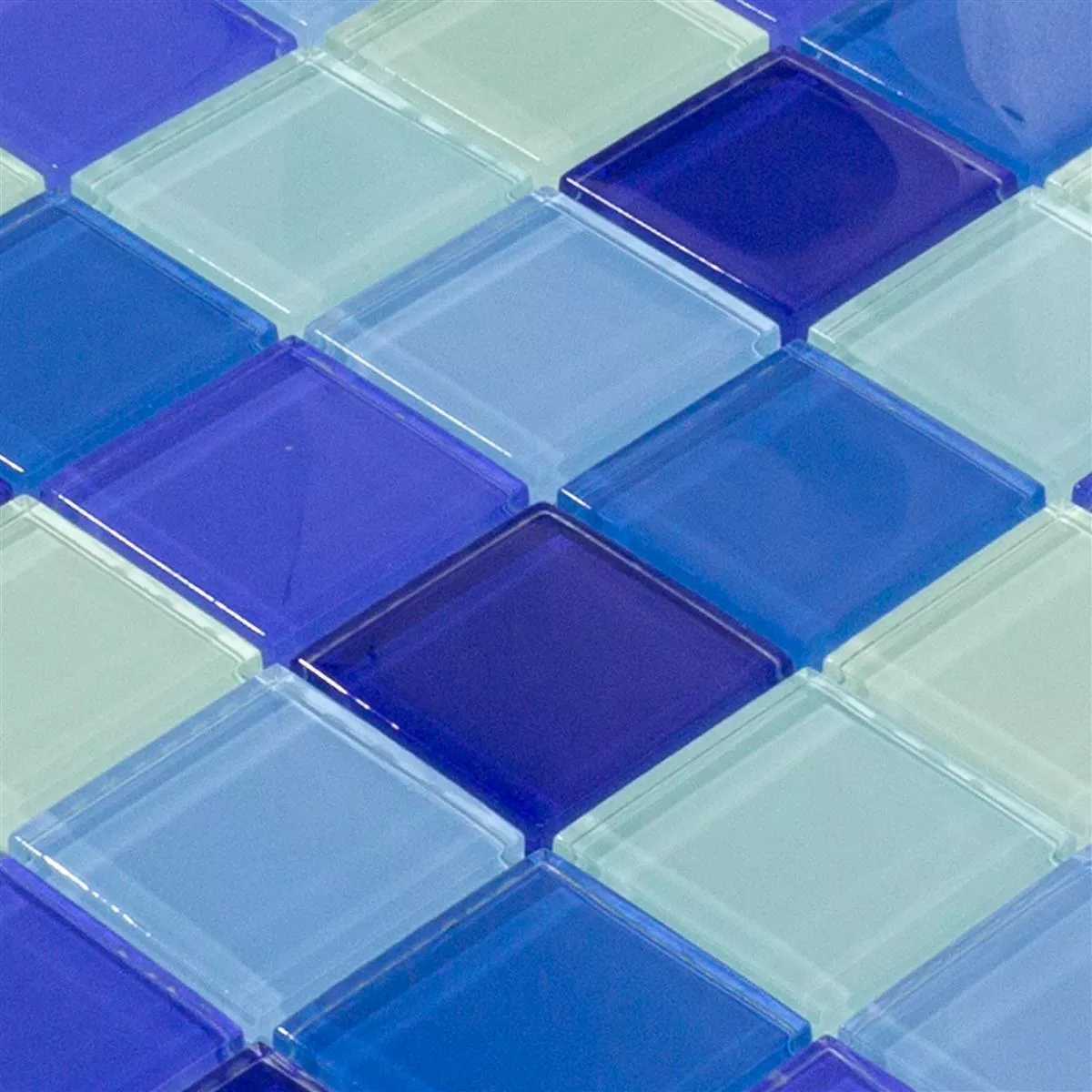 Skleněná Mozaika Dlaždice Glasgow Modrá Mix