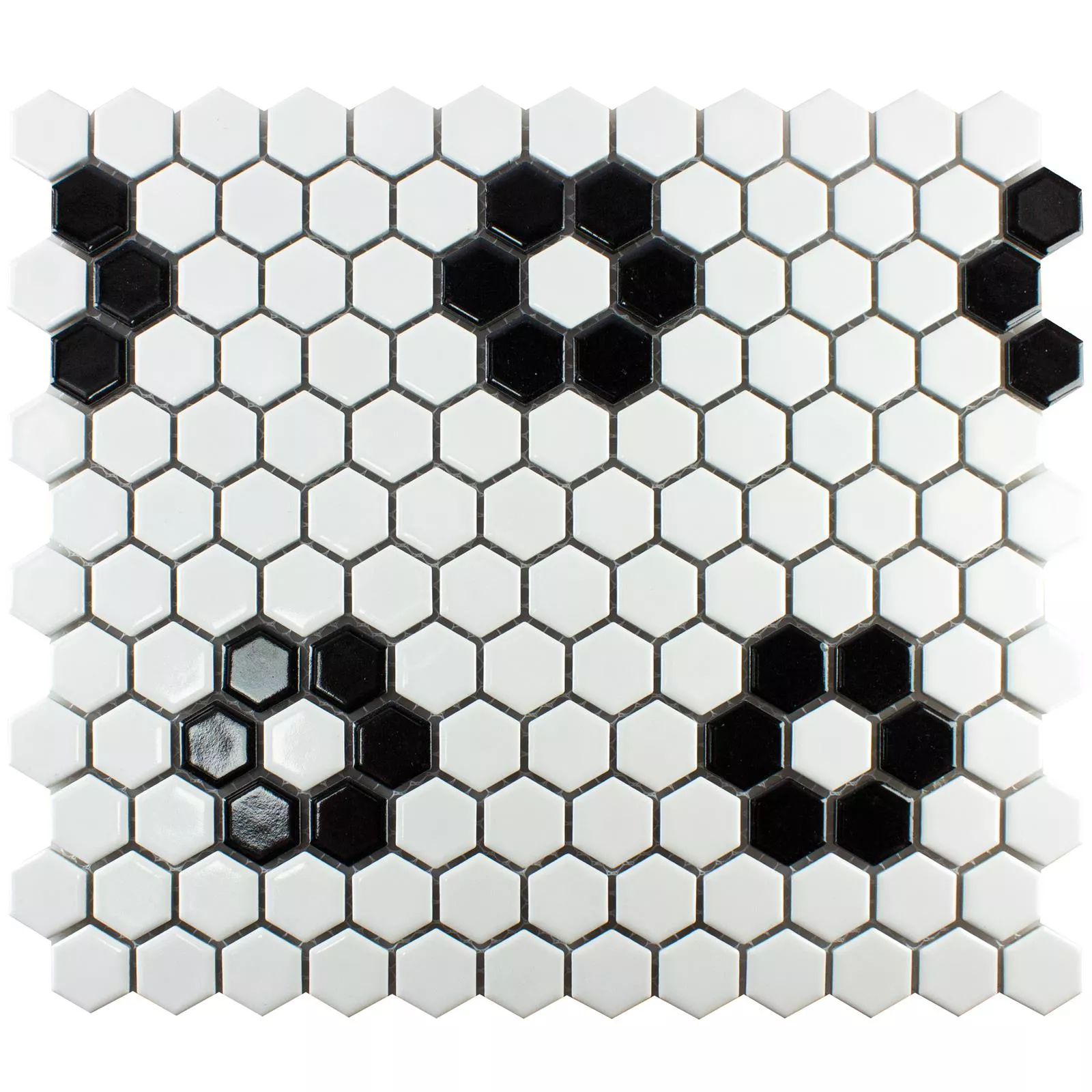 Keramika Keramická Mozaika Carlsbad Květina Černá Bílá