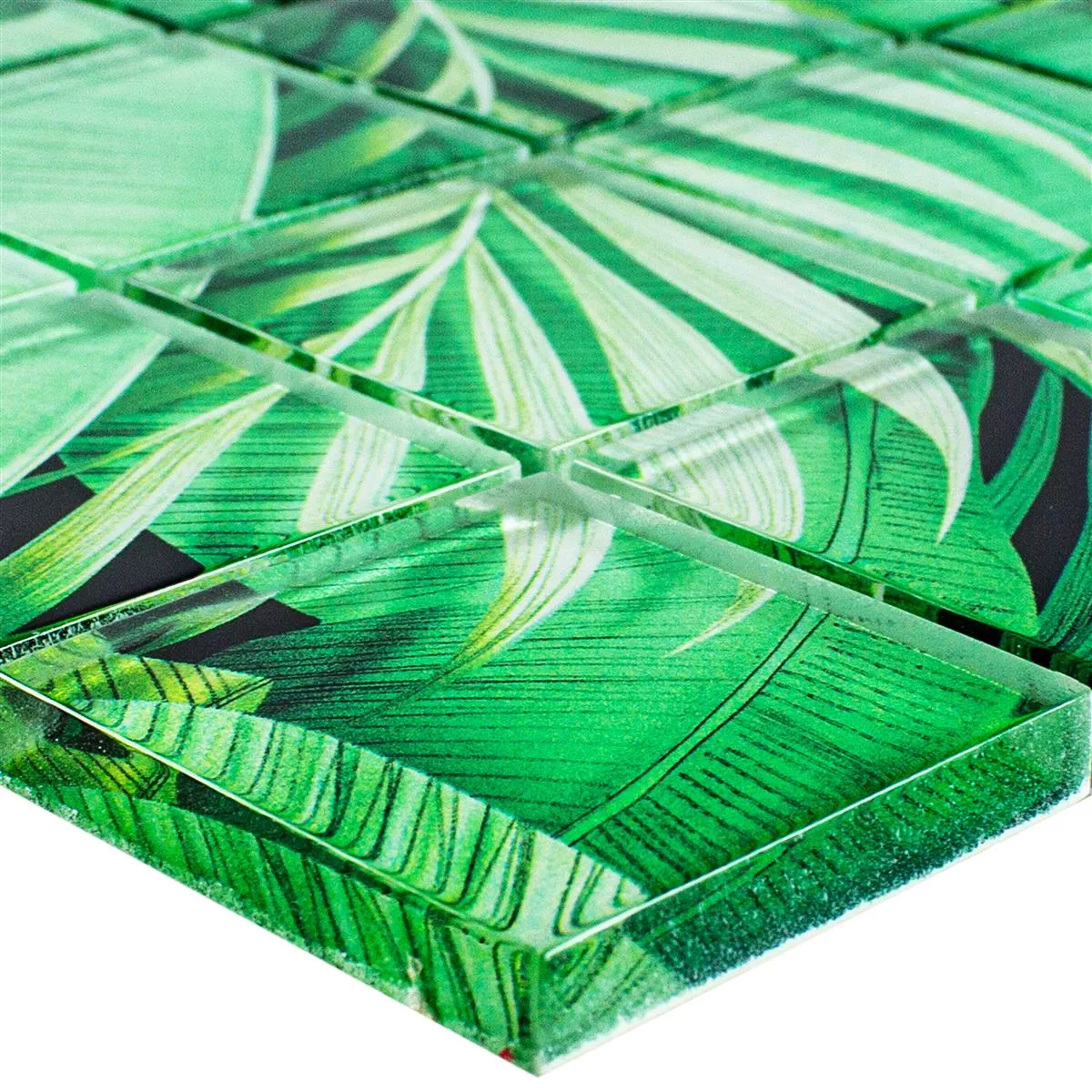 Vzorek Skleněná Mozaika Dlaždice Pittsburg Květinová Optika Zelená