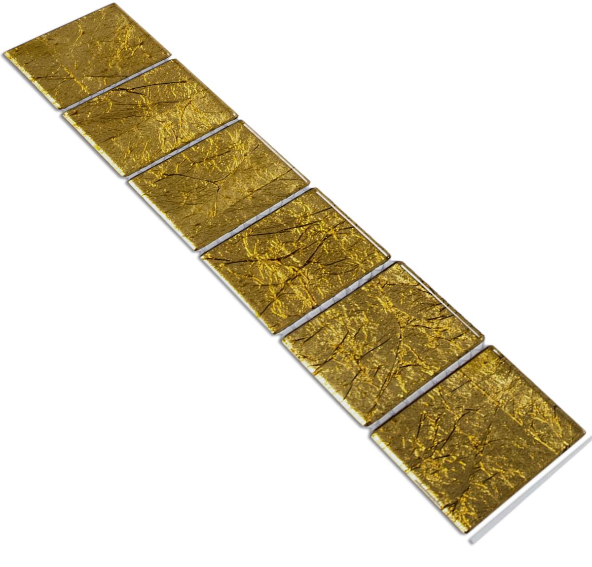 Skleněná Mozaika Dlaždice Bordury Artist Zlatá Q48