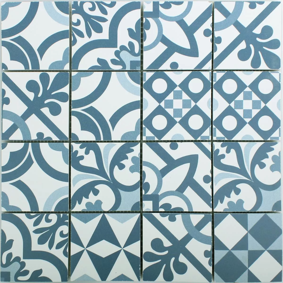 Vzorek Keramické Mozaikové Dlaždice Retro Utopia Modrá R10/B