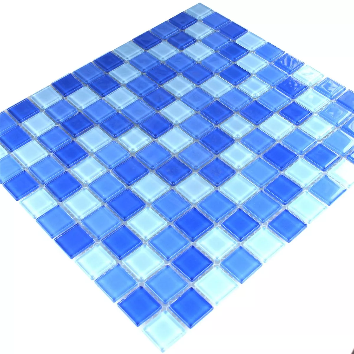 Vzorek Mozaiková Dlaždice Sklo Světle Modrá 