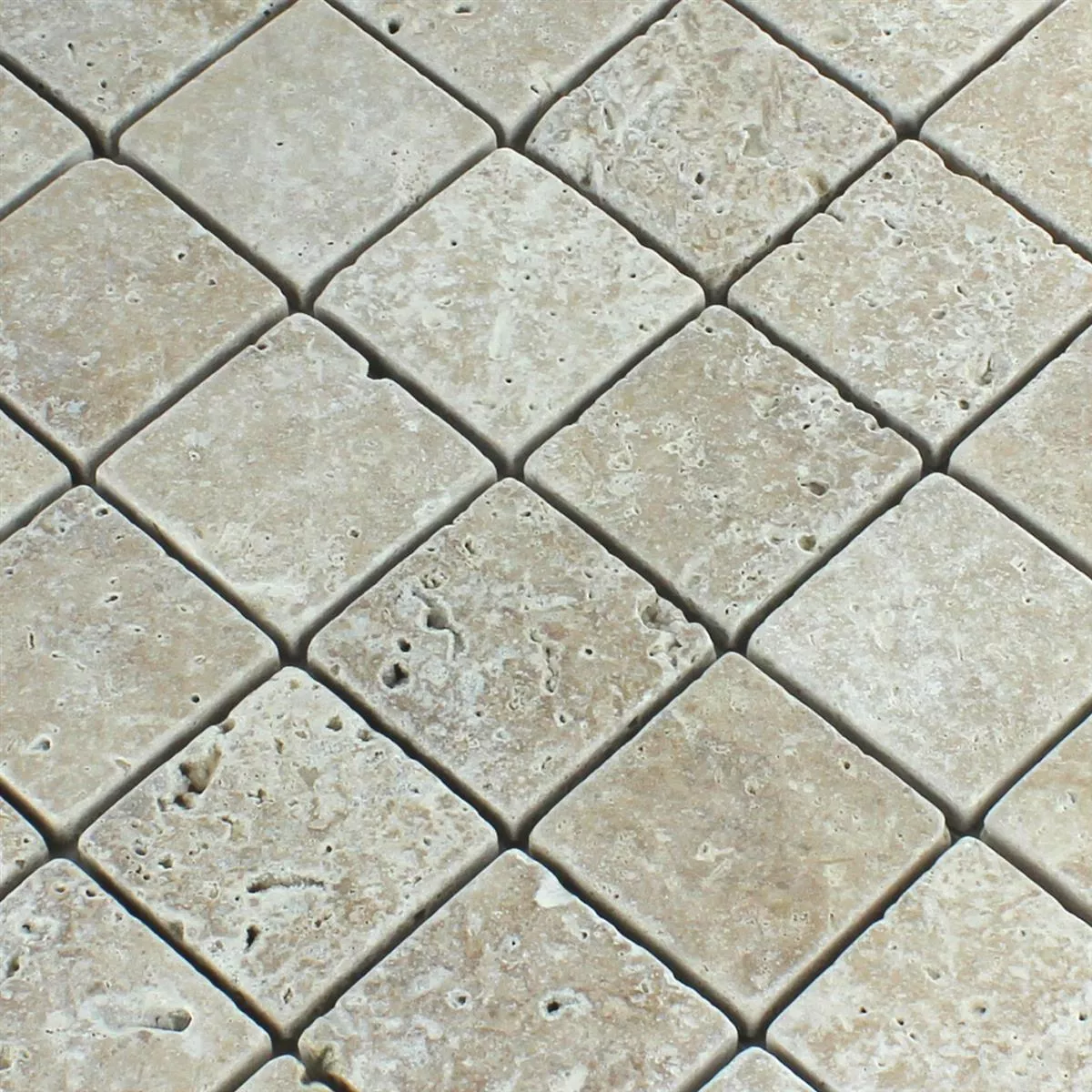Mozaiková Dlaždice Z Travertinu. Noce Bubnovaný 48x48x10mm