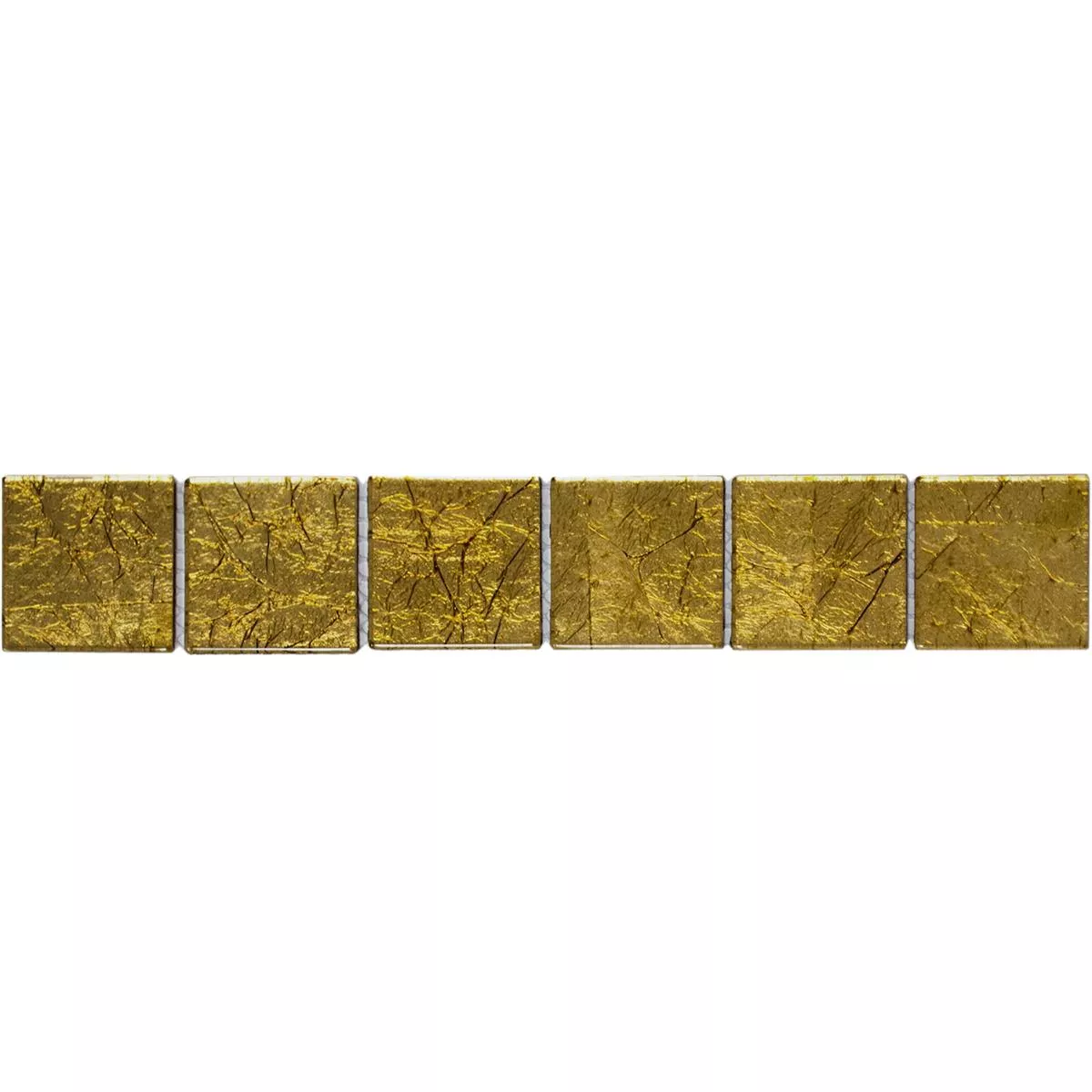 Skleněná Mozaika Dlaždice Bordury Artist Zlatá Q48