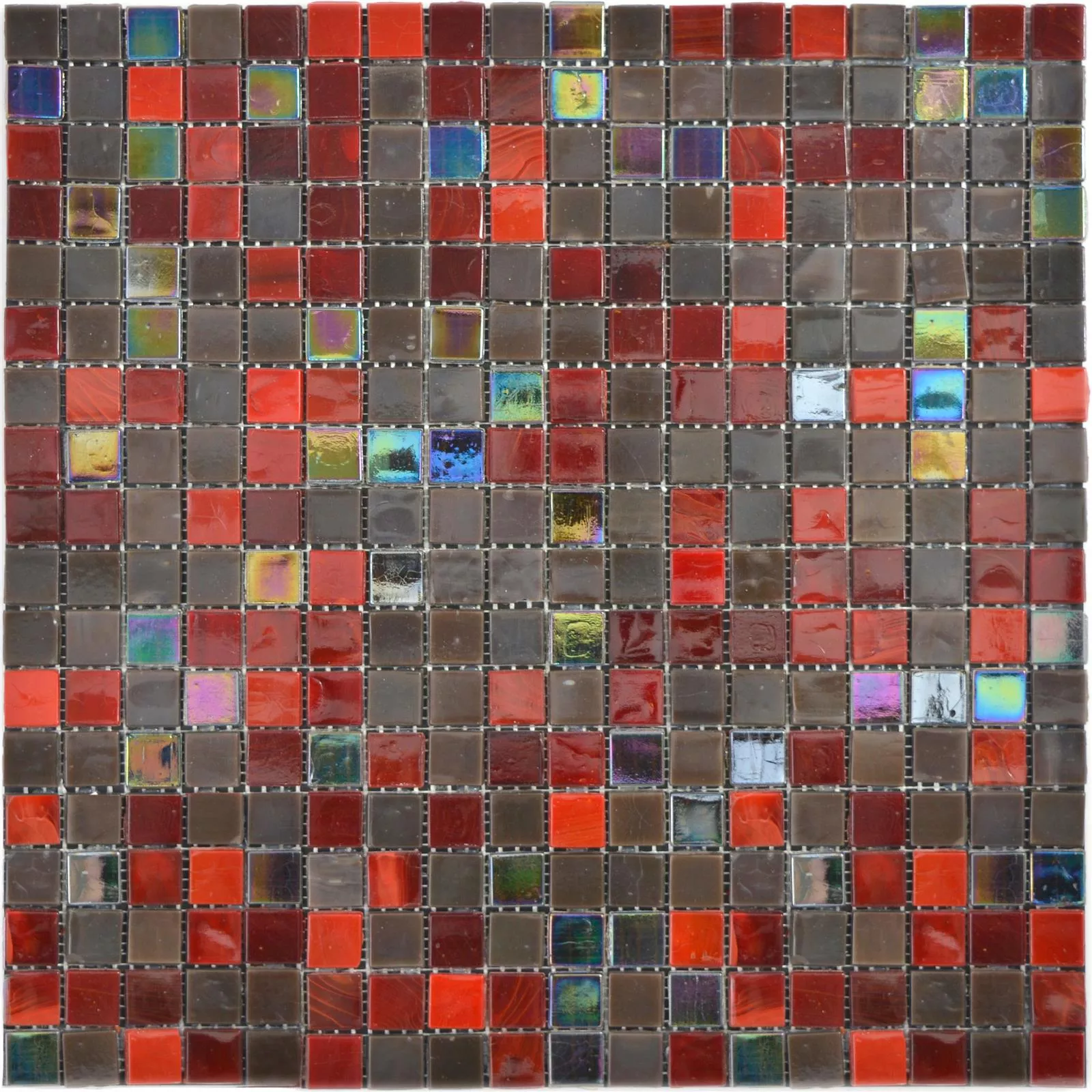 Vzorek Sklo Mozaiková Dlaždice Rexford Perleťový Efekt Hnědá Červená