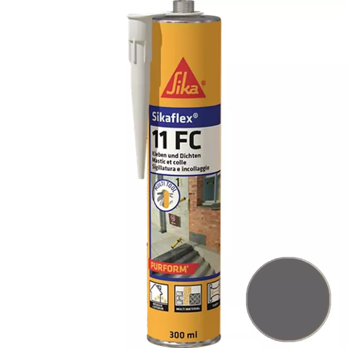 Elastické lepidlo a tmel Sikaflex-11 FC Purform beton šedý 300 ml Elastické lepidlo a tmel Sikaflex-11 FC Purform beton šedý 300 ml