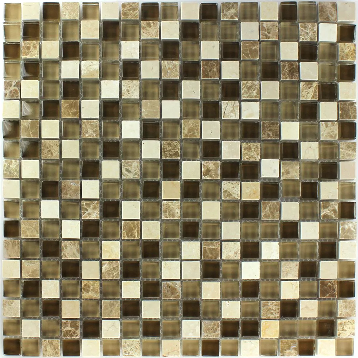 Mozaiková Dlaždice Sklo Mramor Hnědá Béžová 15x15x8mm