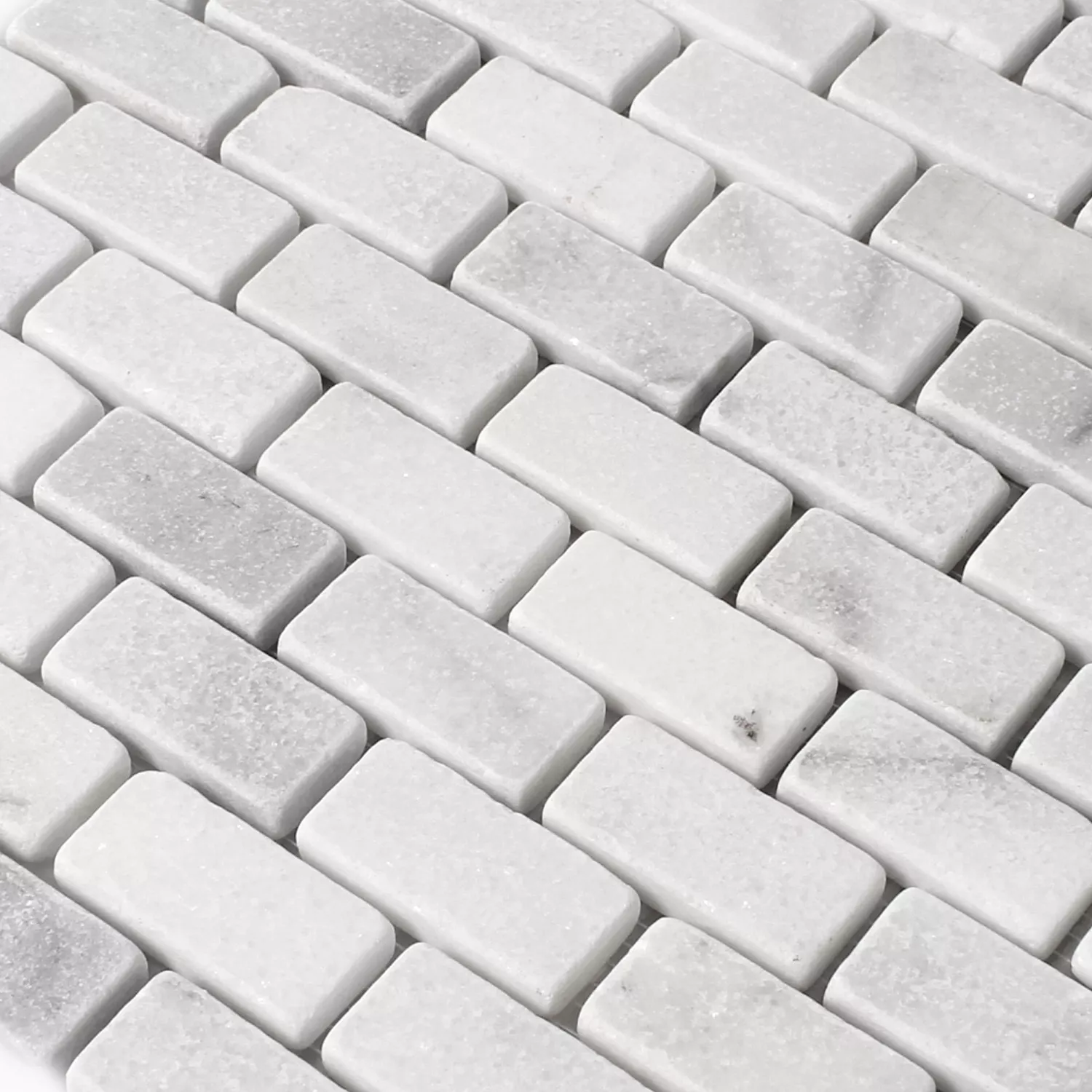 Mozaiková Dlaždice Mramor Přírodní Kámen Treviso Brick Bílá