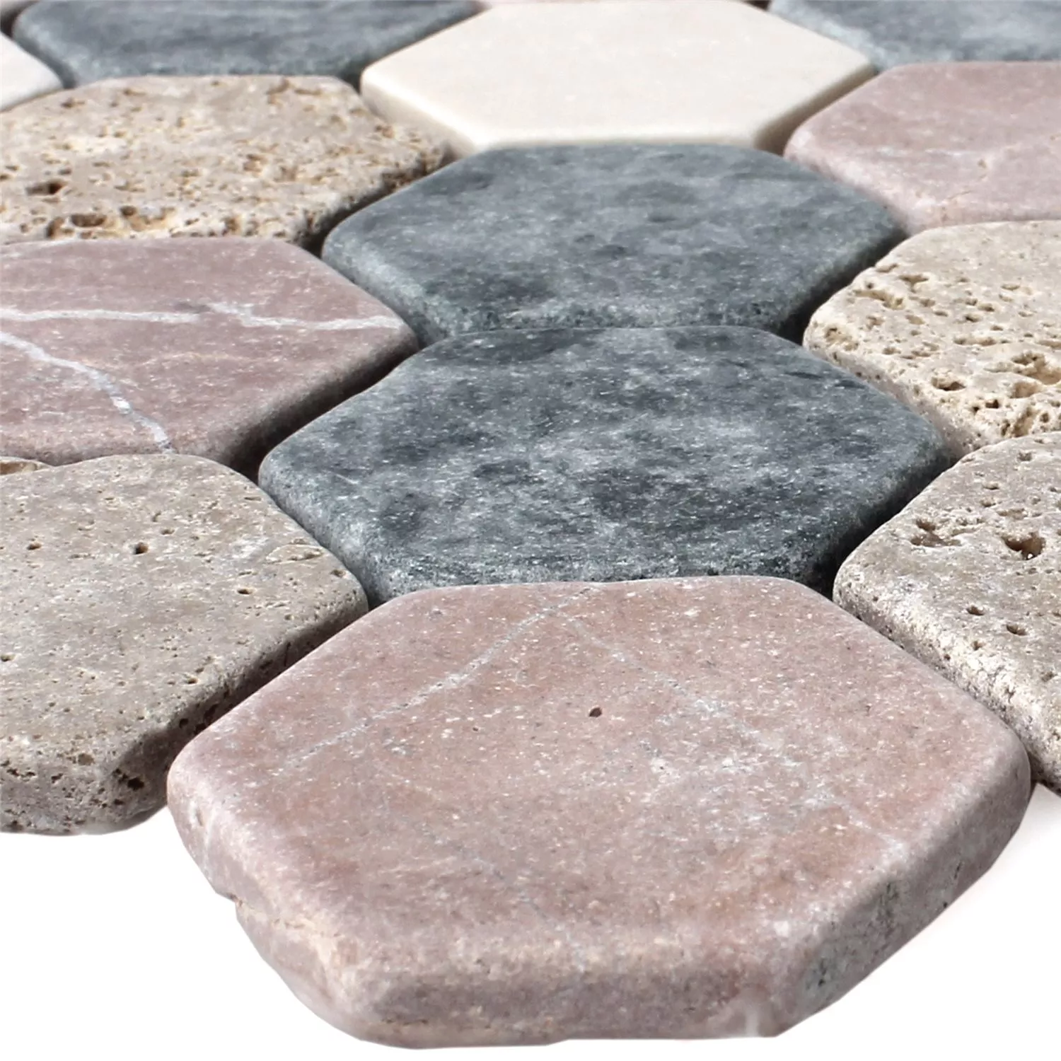 Mozaiková Dlaždice Mramor Tarsus Šestiúhelník Pestrobarevná Mozaiková Dlaždice Mramor Tarsus Šestiúhelník Pestrobarevná