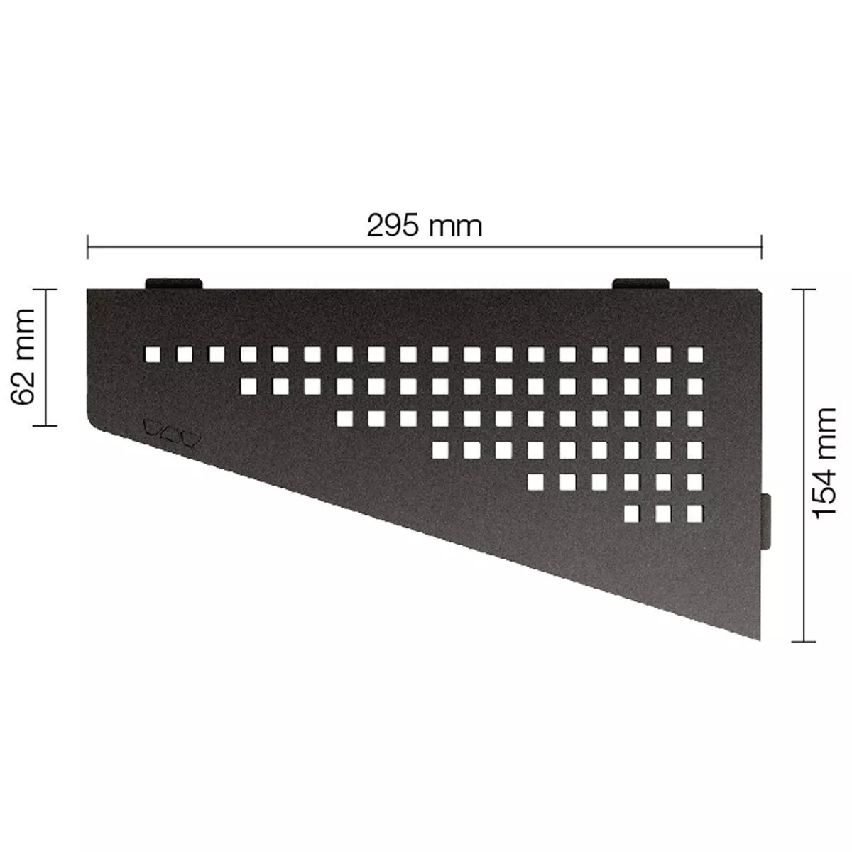 Nástěnná police sprchová police Schlüter čtvercová 15,4x29,5cm čtvercová antracit