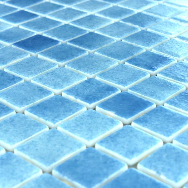 Vzorek Sklo Plavecký Bazén Mozaika  Světle Modrá Mix