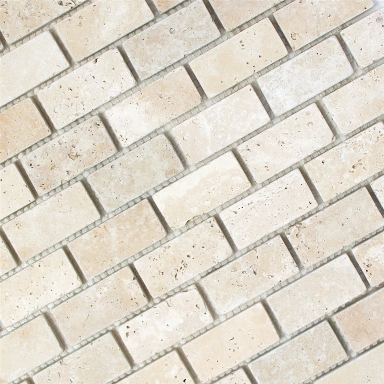 Mozaiková Dlaždice Z Travertinu. Barga Béžová Brick