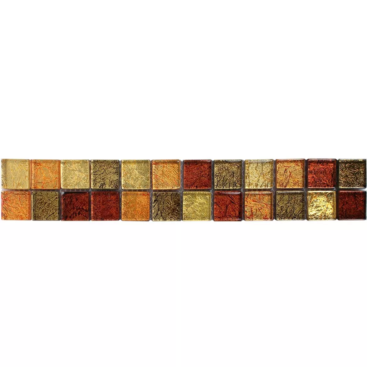 Skleněná Mozaika Dlaždice Bordury SantaFe Zlatá Oranžová Q23