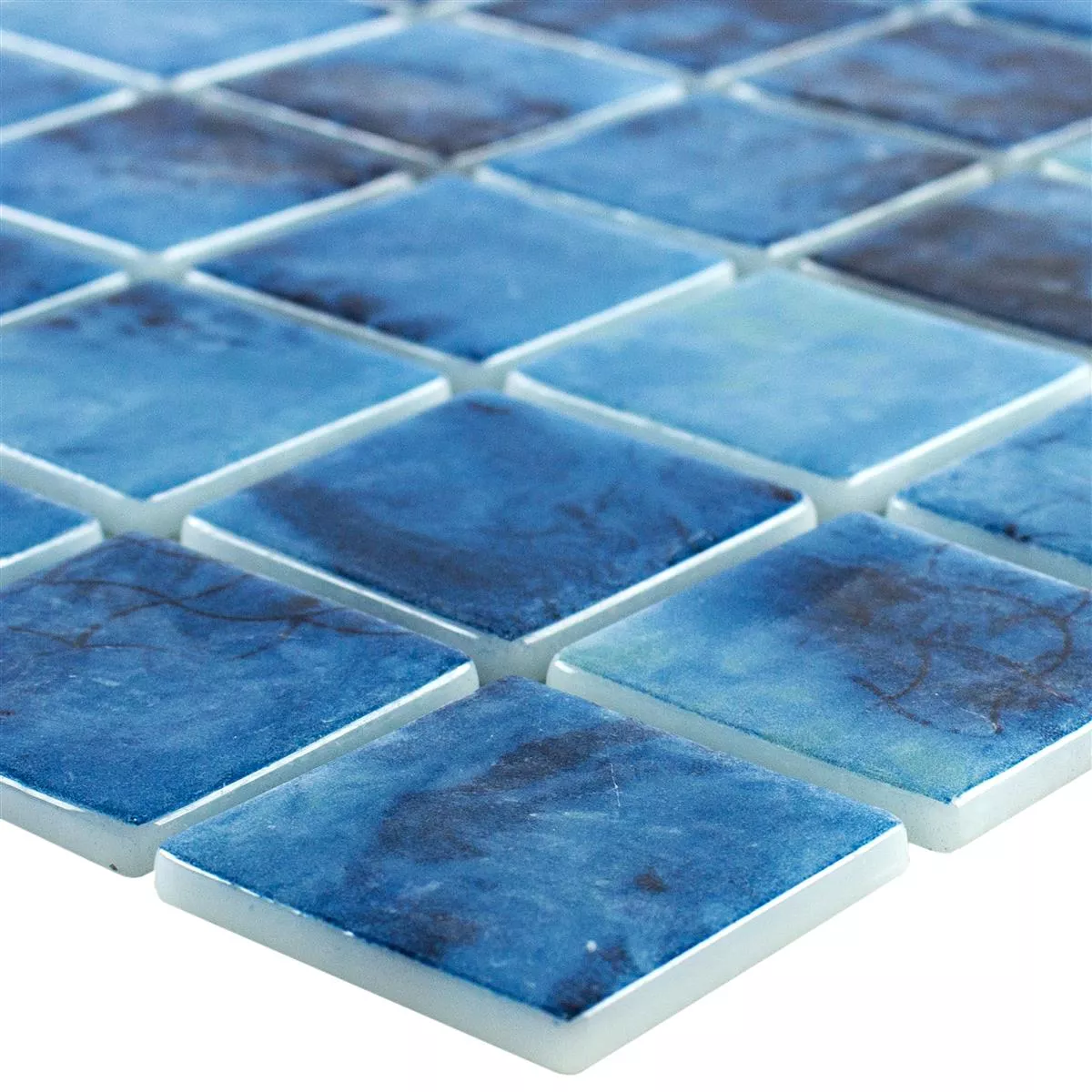 Skleněná Mozaika Do Bazénů Baltic Modrá 38x38mm