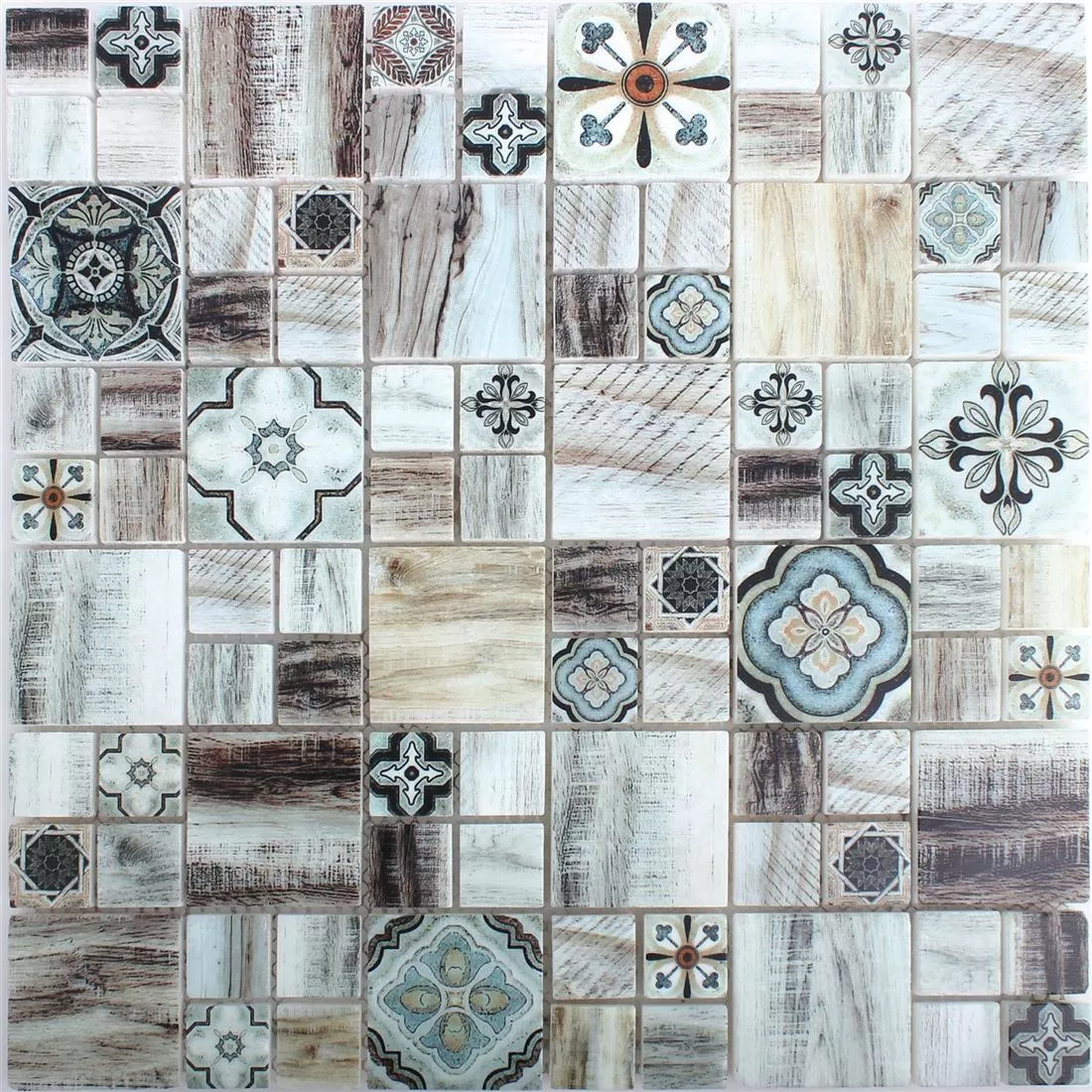 Mramor Přírodní Kámen Dřevěný Vzhled Mozaikové Dlaždice Portland Světle Hnědá Mix