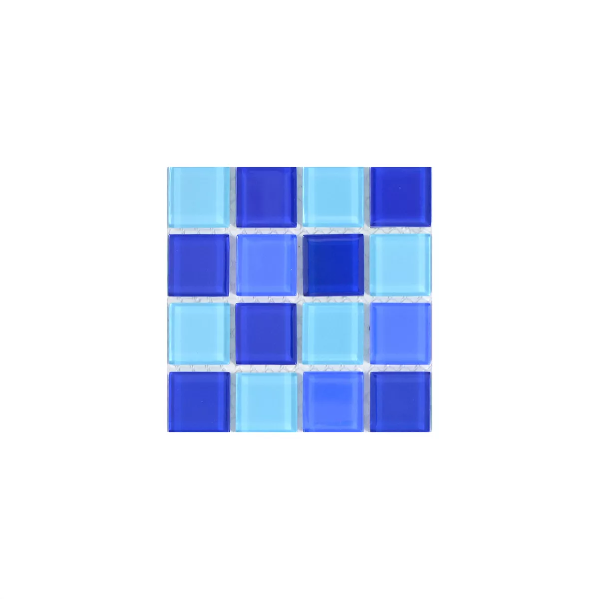 Vzorek Skleněná Mozaika Dlaždice Bommel Modrá