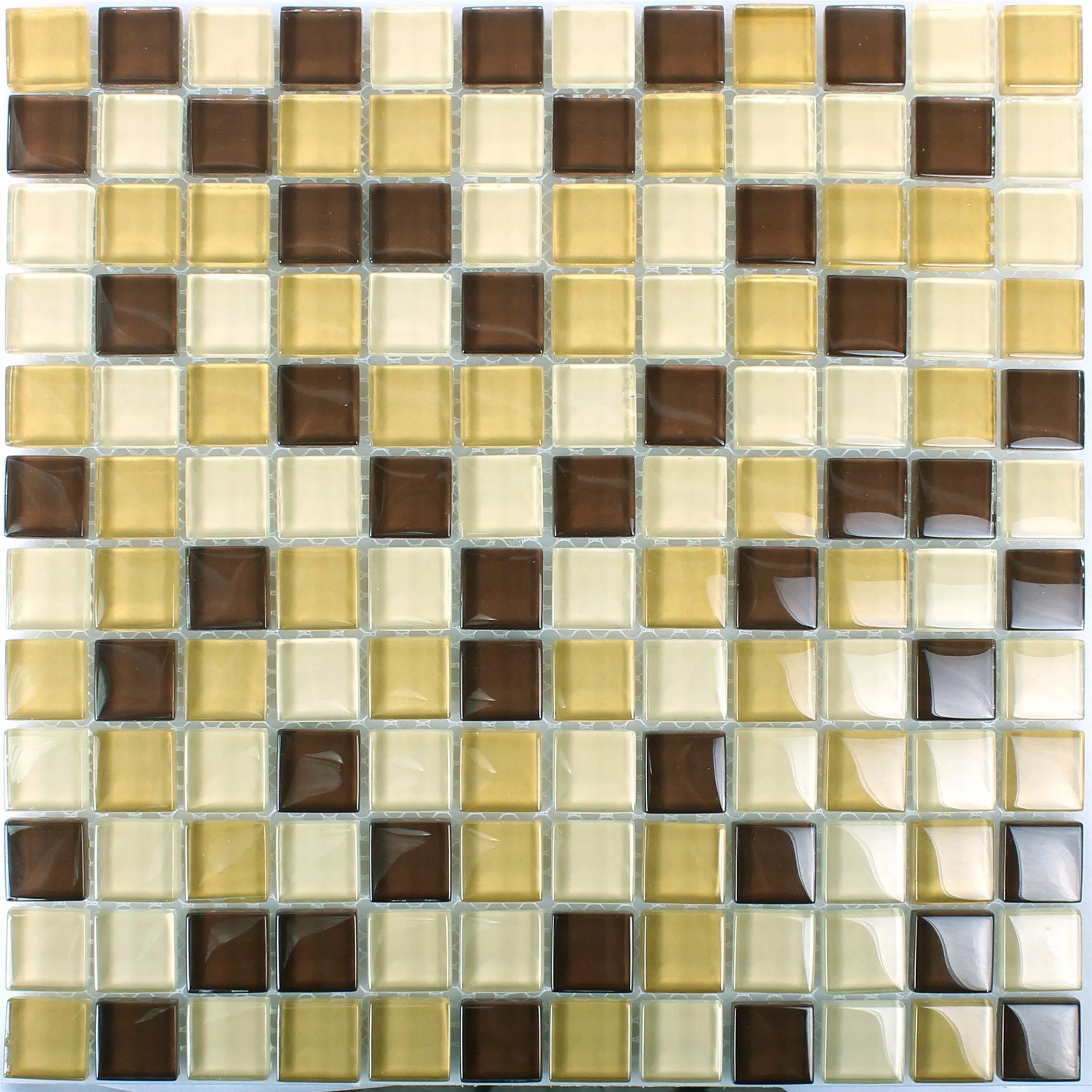 Skleněná Mozaika Dlaždice 23x23x8mm Hnědá Mix