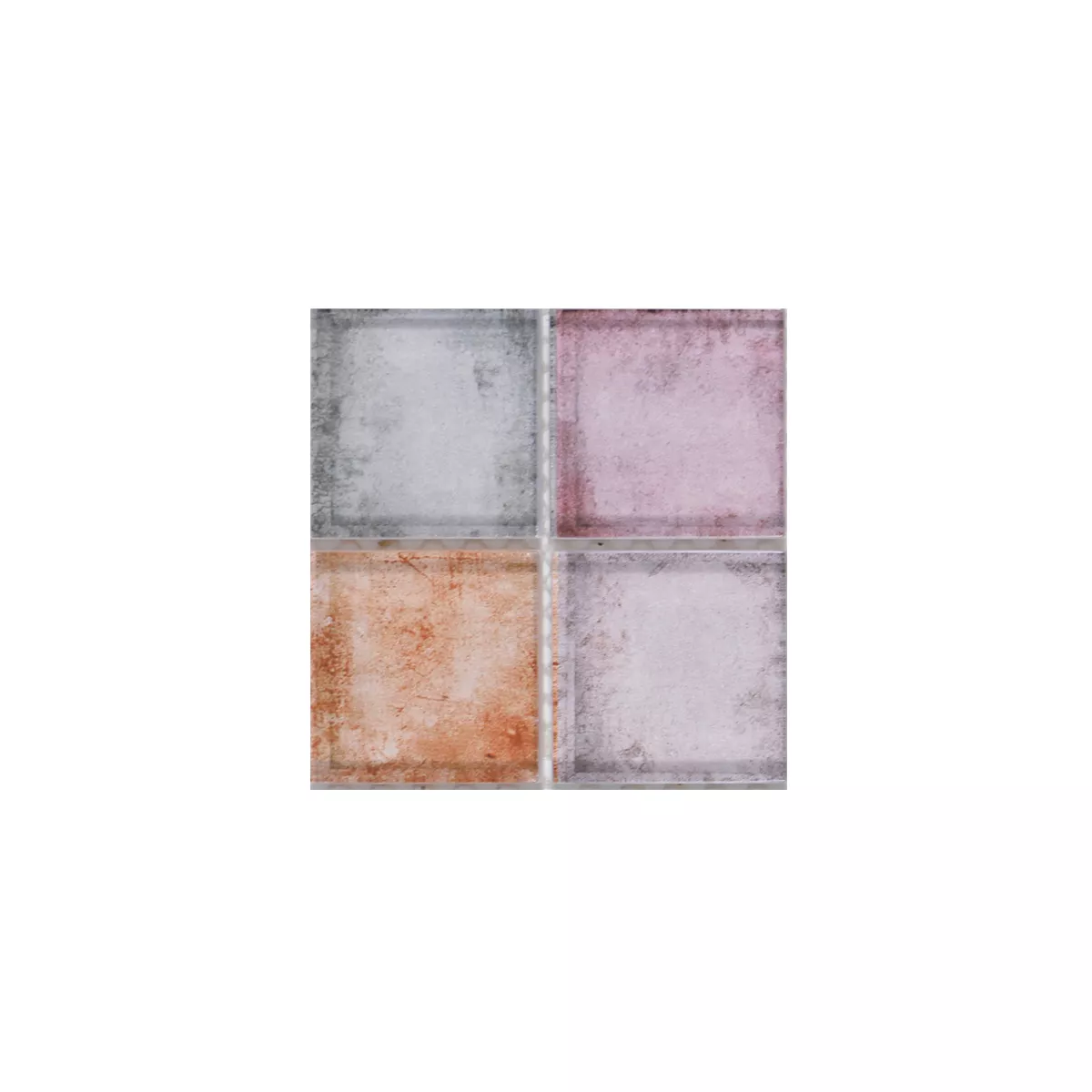 Vzorek Skleněná Mozaika Dlaždice Clementine Pestrobarevná