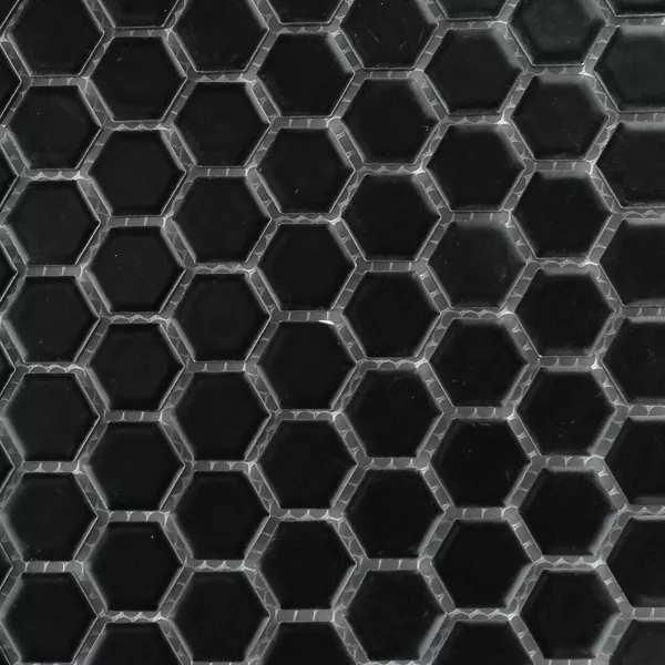 Vzorek Mozaiková Dlaždice Keramika Šestiúhelník Černá Matný H23