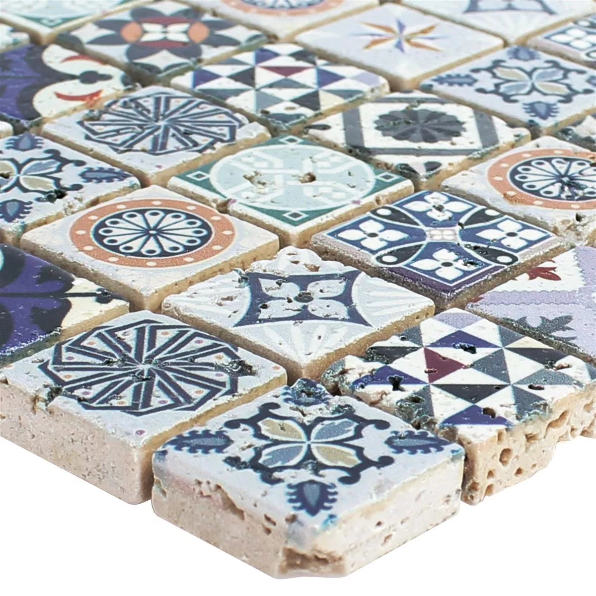 Vzorek Mozaika Z Přírodního Kamene Dlaždice Iraklion Pestrobarevná