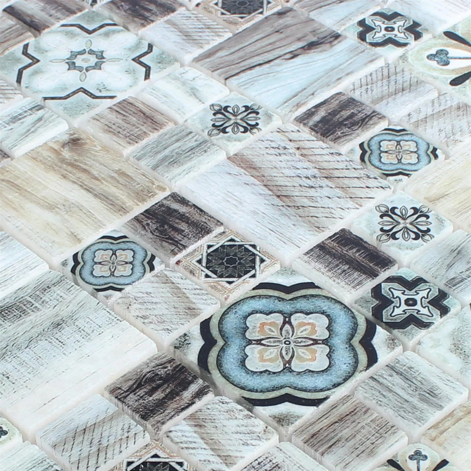 Vzorek Mramor Přírodní Kámen Dřevěný Vzhled Mozaikové Dlaždice Portland Světle Hnědá Mix
