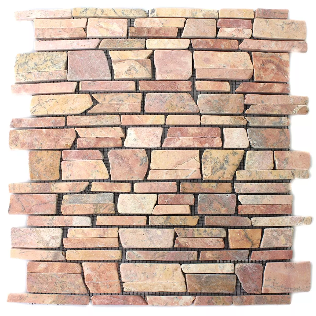 Vzorek Mozaiková Dlaždice Mramor Přírodní Kámen Brick Rosso Verona