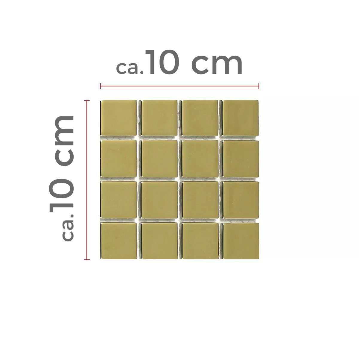 Vzorek Skleněná Mozaika Dlaždice Zlatá Uni 25x25x4mm
