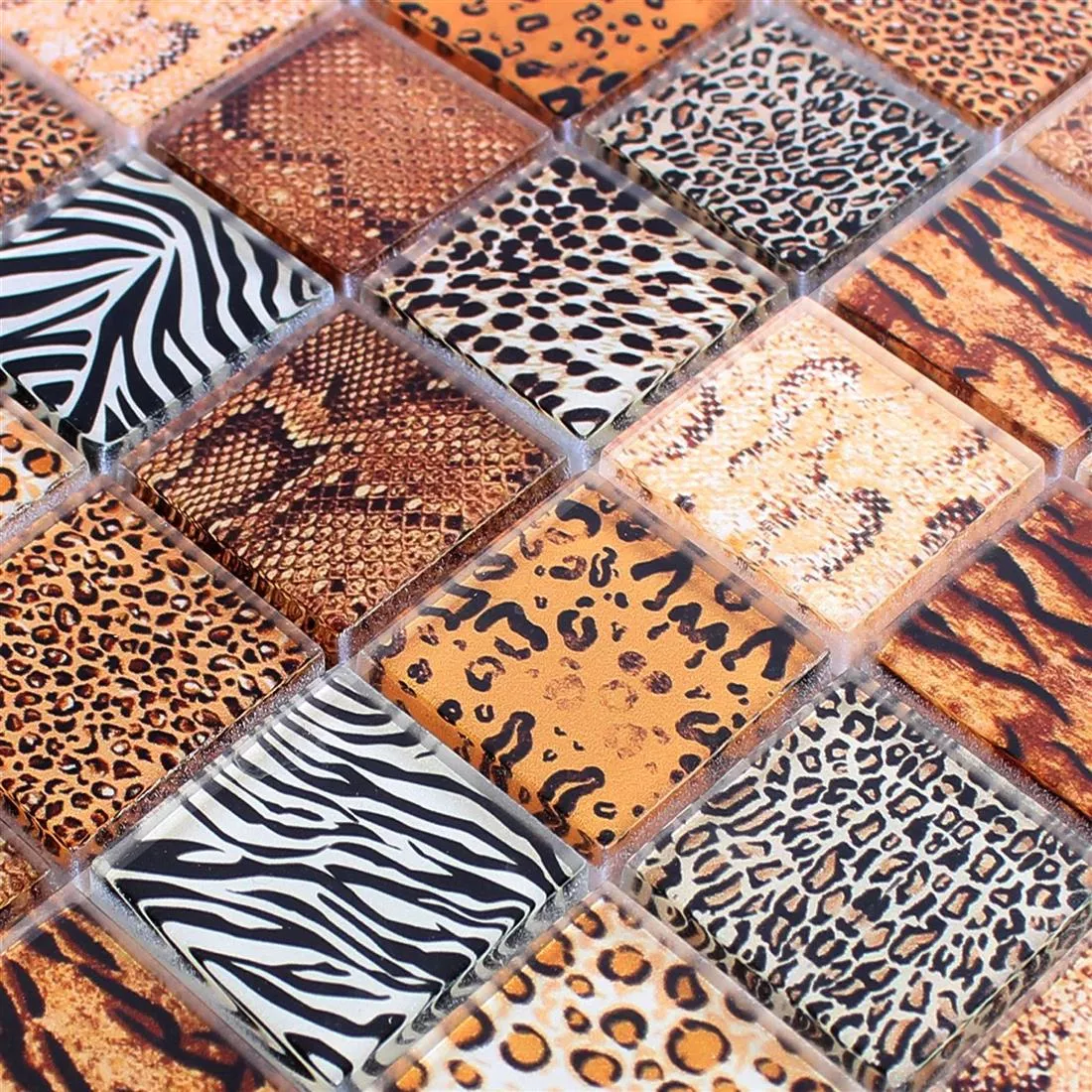 Skleněná Mozaika Dlaždice Safari Béžová