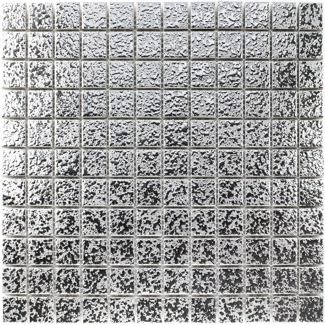 Vzorek Mozaiková Dlaždice Keramika Sherbrooke Stříbrná Tepaný