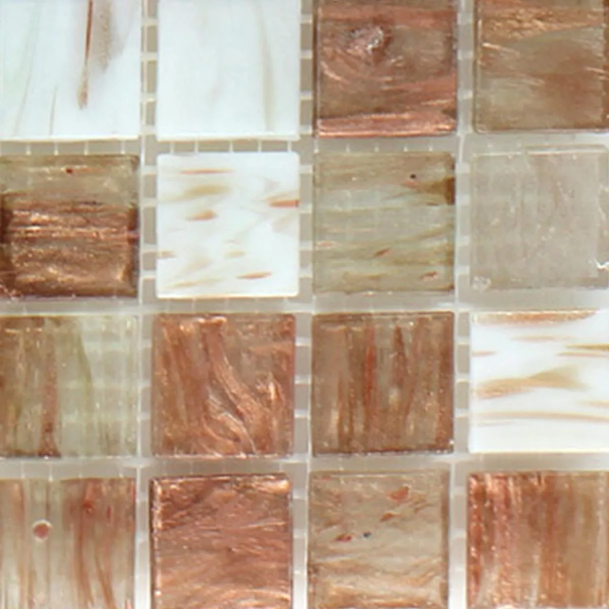 Vzorek Mozaiková Dlaždice Sklo Zlatá Star Efekt Bílá Bronzová