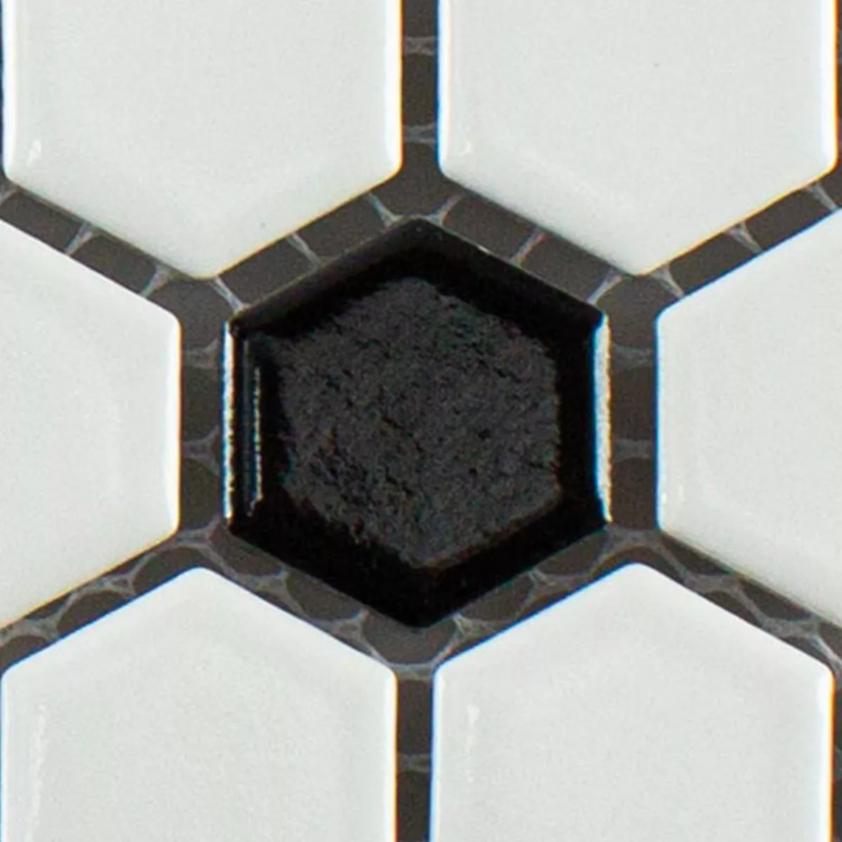 Vzorek Keramika Keramická Mozaika Gosford Černá Bílá