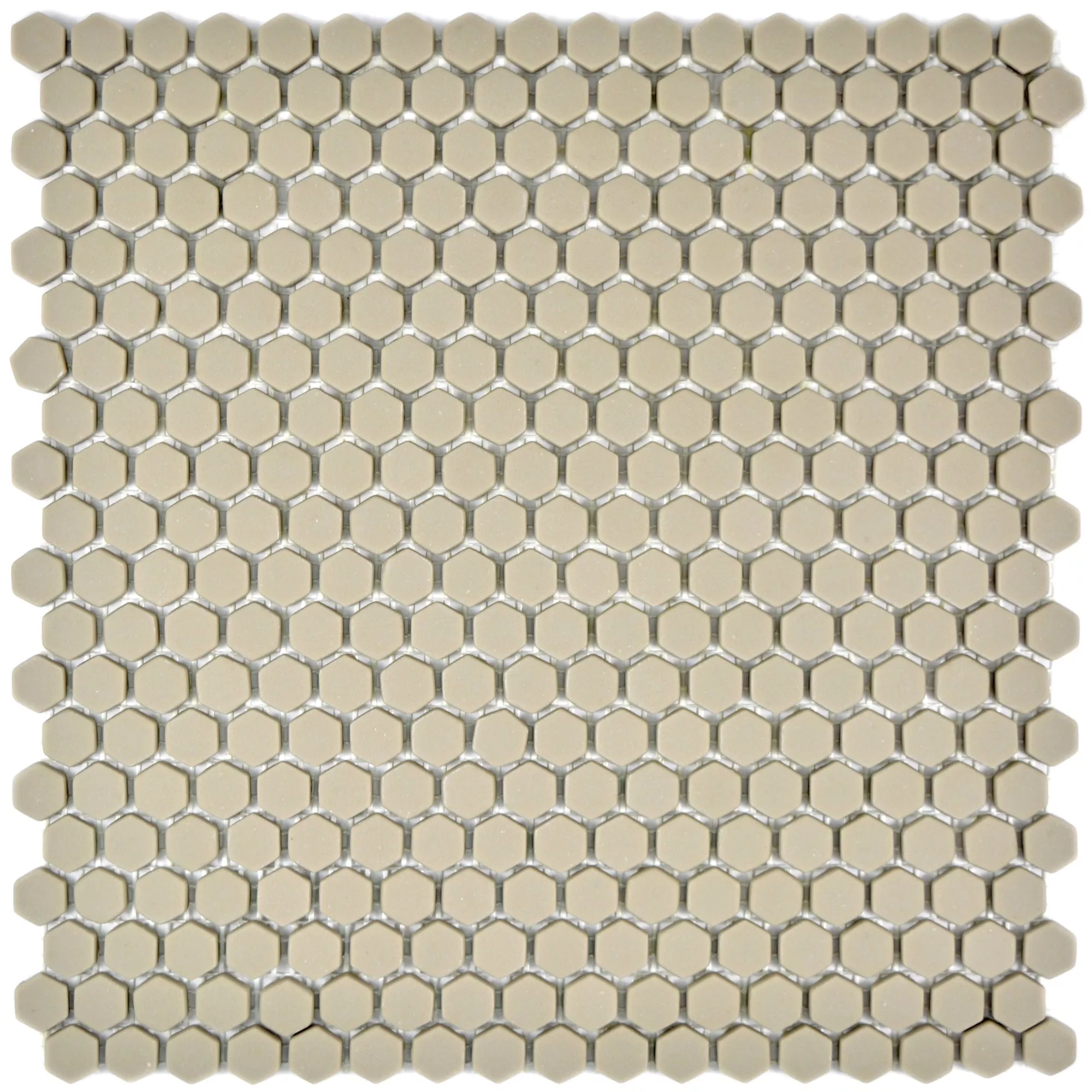 Vzorek Skleněná Mozaika Dlaždice Kassandra Šestiúhelník Cream Matný