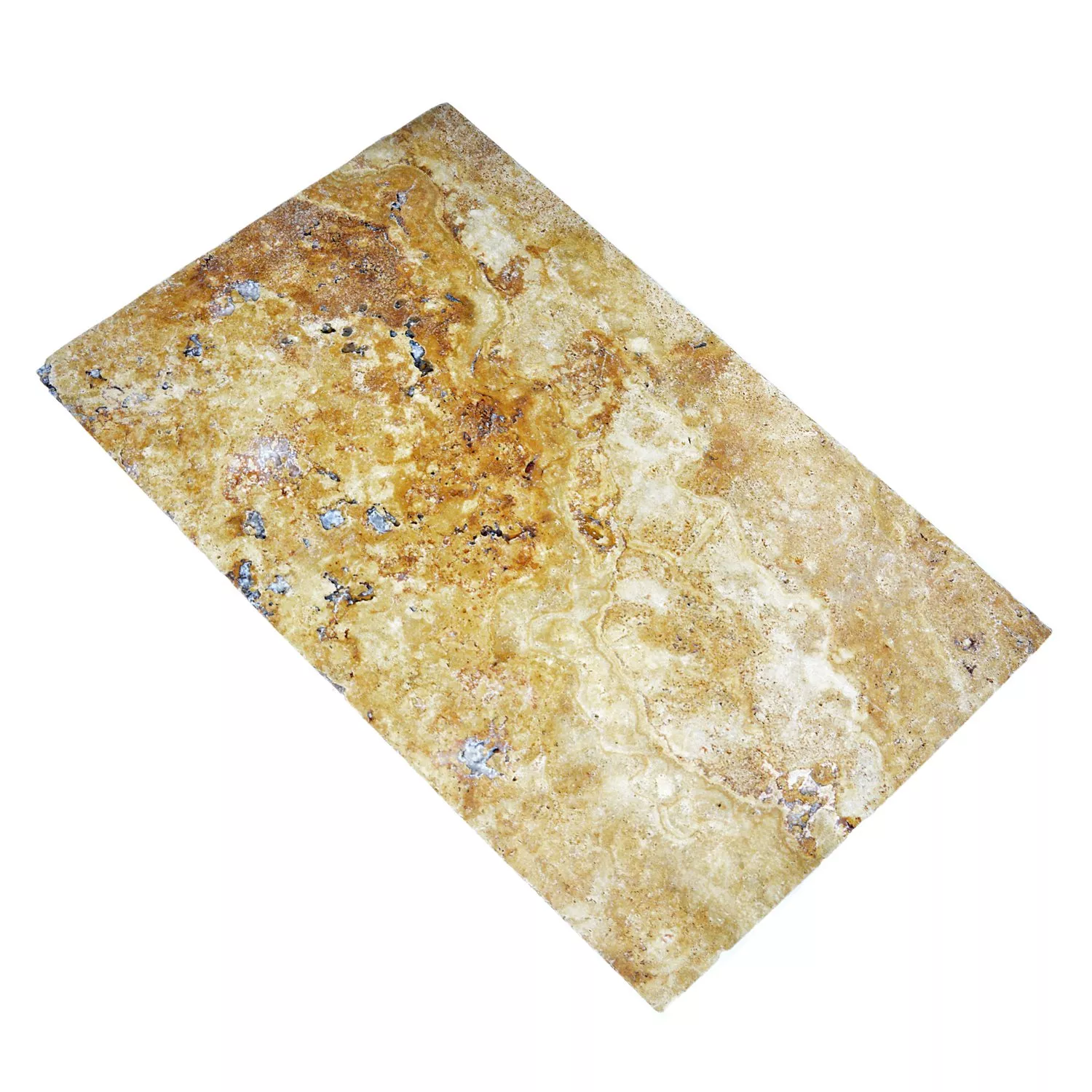 Dlaždice Z Přírodního Kamene Z Travertinu. Castello Zlatá 40,6x61cm