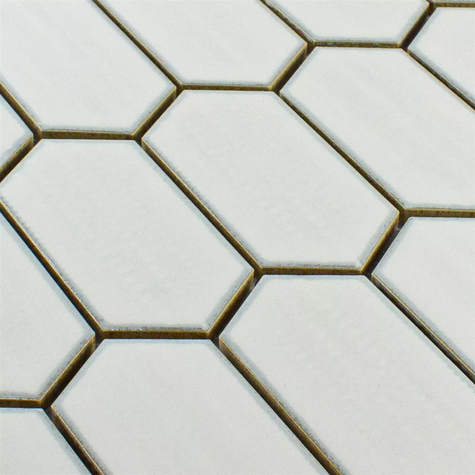 Vzorek Keramika Mozaiková Dlaždice McCook Šestiúhelník Dlouho Bílá