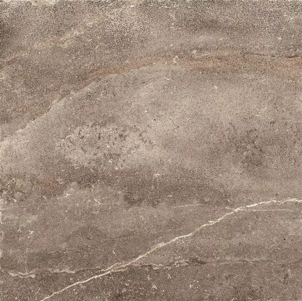 Vzorek Podlahové Dlaždice Detmold Vzhled Přírodního Kamene 60x60cm Hnědá