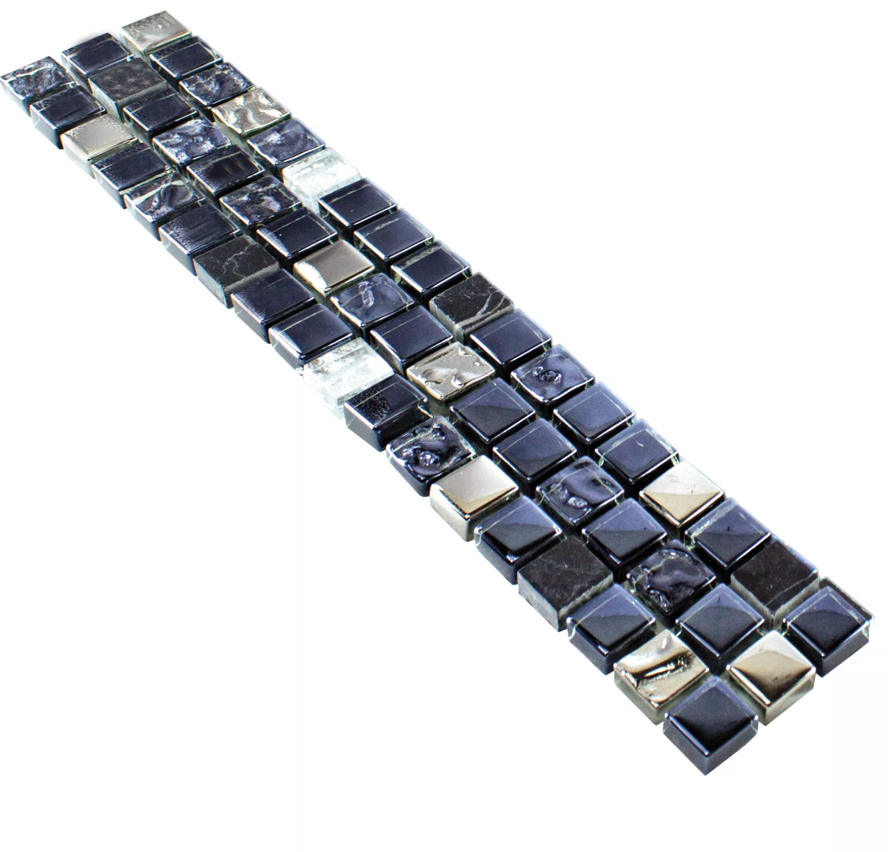 Sklo Přírodní Kámen Obkladové Bordury Marco Černá Stříbrná Sklo Přírodní Kámen Obkladové Bordury Marco Černá Stříbrná